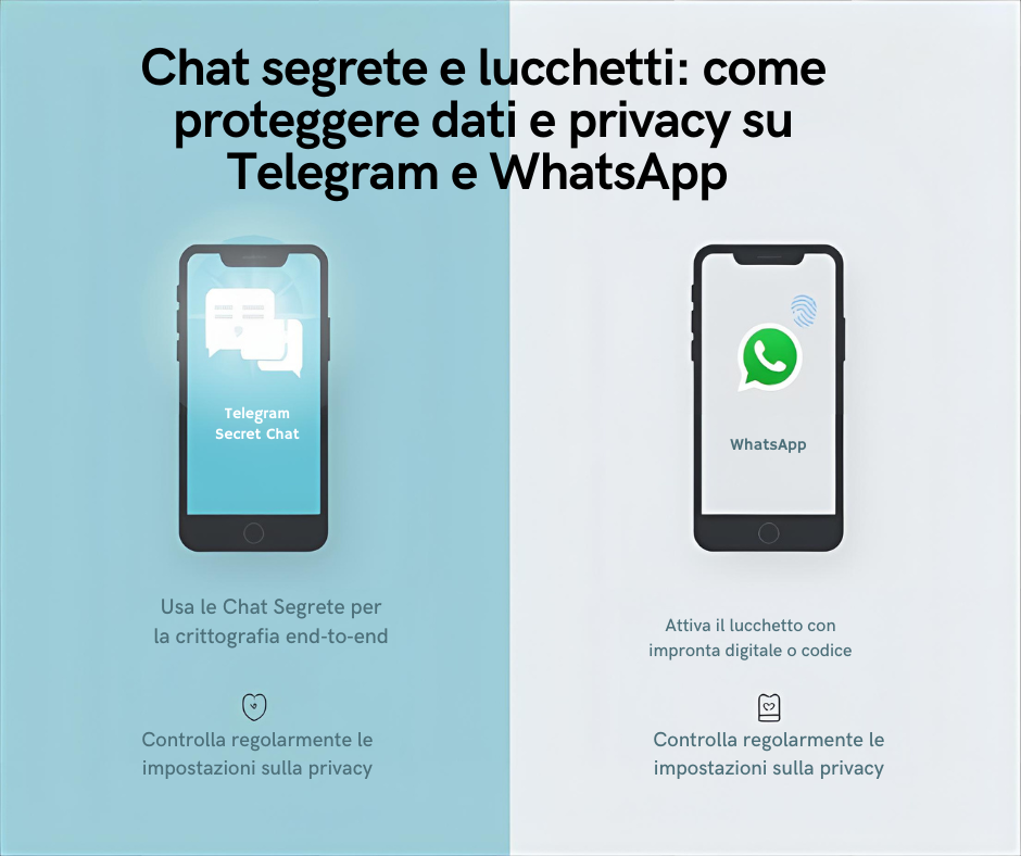 Chat segrete e lucchetti come proteggere dati e privacy su Telegram e WhatsApp